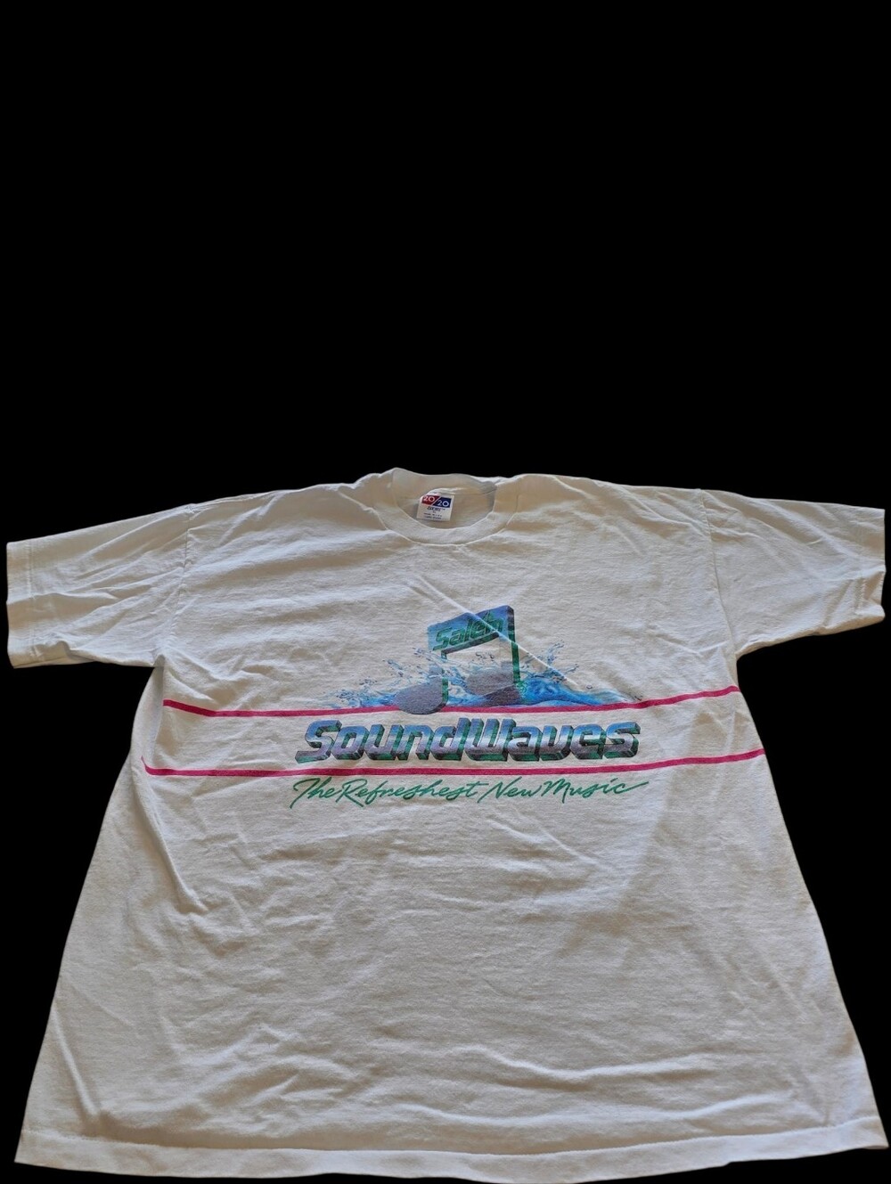 Vintage 20/20 Sport Salem Soundwasves Shirt Mens XL White 90s USA Music